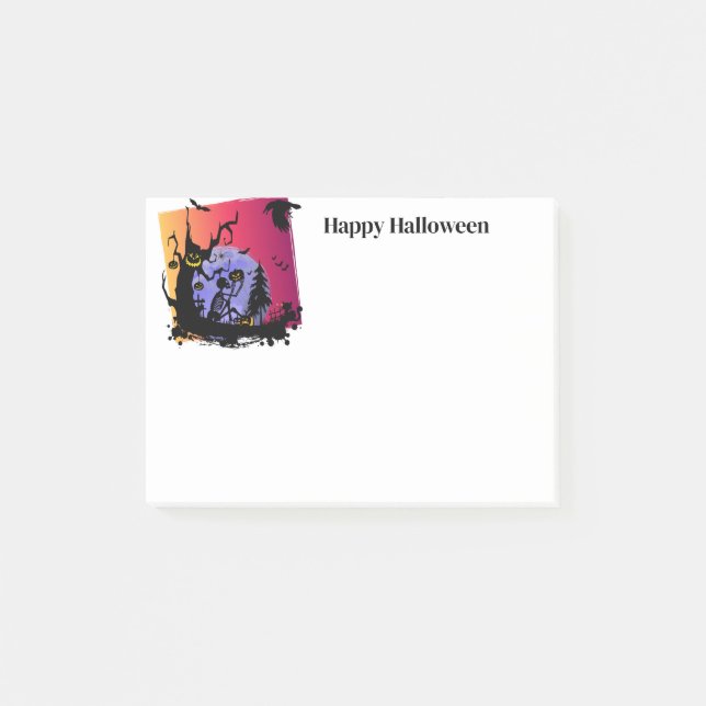 Halloween-bokanteckningar Post-it Block (Framsida)
