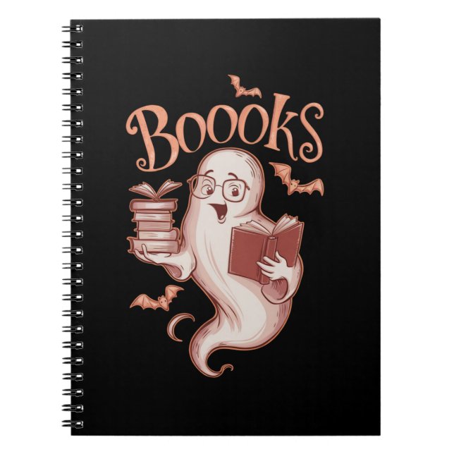 Halloween Bokar bibliotekariallärarläsare för Anteckningsbok (Framsidan)