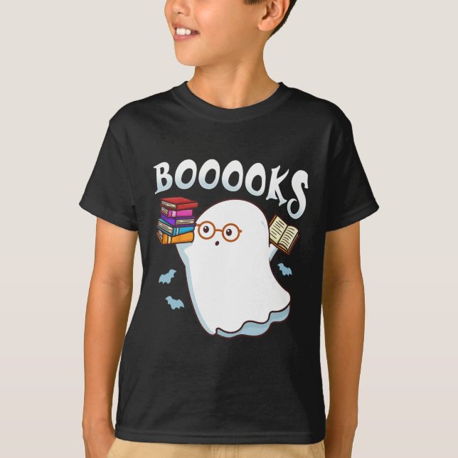 Halloween Bokar Librarian English Lacher Reader R T Shirt (Framsida)