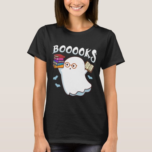 Halloween Bokar Librarian English Lacher Reader R T Shirt (Framsida)
