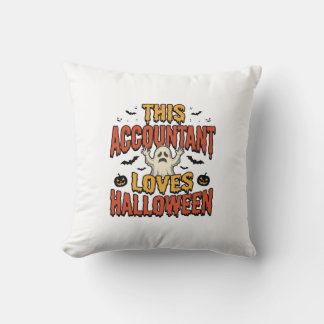 Halloween Bokförare Vintage Ghost T-Shirt Design_1 Kudde