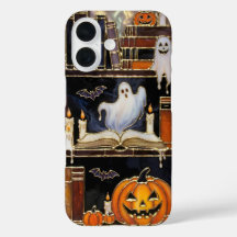 Halloween Bokhylla Telefonfodral Ghost Pumpa Mysig