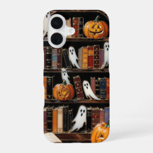 Halloween Bokhylla Telefonfodral Spöke Pumpa