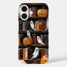 Halloween Bokhylla Telefonfodral Spöke Pumpa
