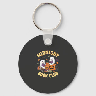 Halloween bokklubb spök läsning pumpa design_1 nyckelring