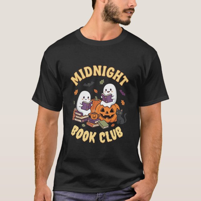 Halloween bokklubb spök läsning pumpa design_1 t shirt (Framsida)