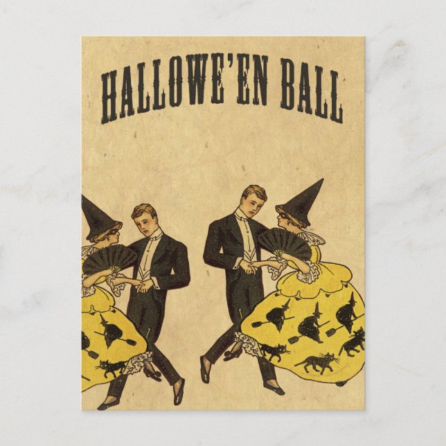Halloween Boll Dancers Helg Vykort (Framsida)