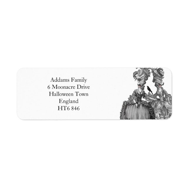 Halloween boll returadress etikett (Framsidan)