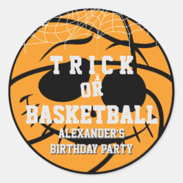 Halloween Boll Trick eller Basketball Birthday Runt Klistermärke