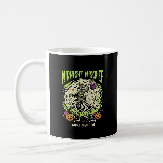 Halloween Bone Rider Busmisser Kaffemugg (Vänster)