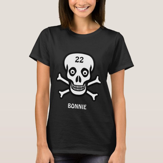 Halloween Bonnie Dödskalle T Shirt (Framsida)