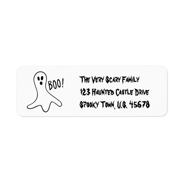 Halloween Boo-Adressetiketter av RoseWrites Returadress Etikett (Framsidan)