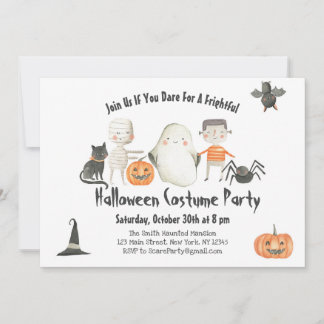 Halloween Boo Bash-inbjudan-Kostymfest-Skrämmande Inbjudningar