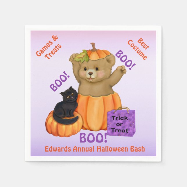 Halloween Boo Bear Pappersservett (Framsidan)