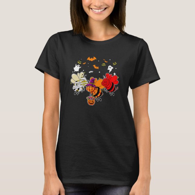 Halloween Boo Bee Ghoul Mummy Vampire Halloween Co T Shirt (Framsida)