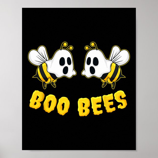 Halloween Boo Bees Matching Par Roligt Poster (Framsidan)