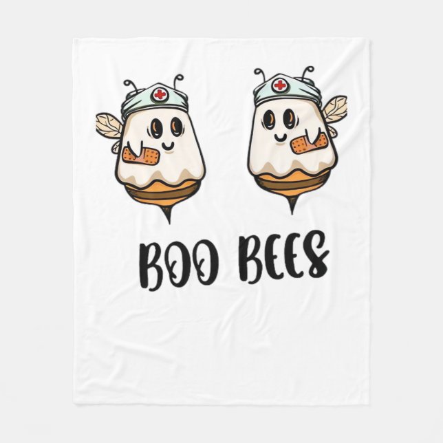 Halloween Boo Bees Nurse Classic T-Shirt Fleecefilt (Framsidan)