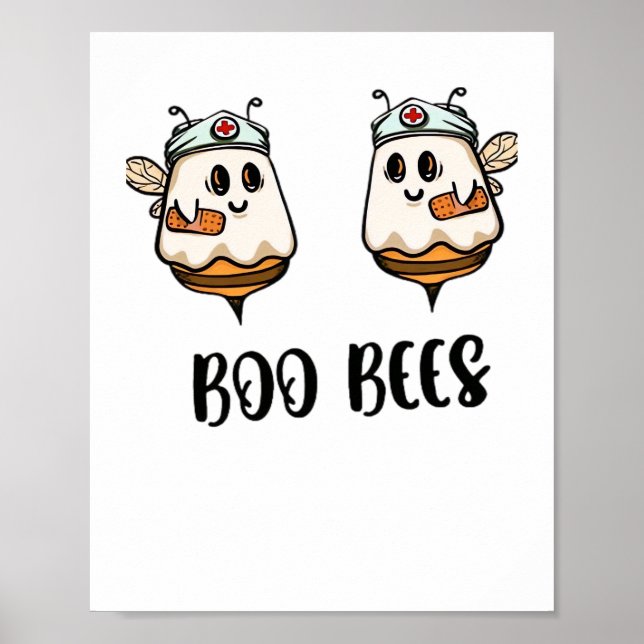 Halloween Boo Bees Nurse Classic T-Shirt Poster (Framsidan)