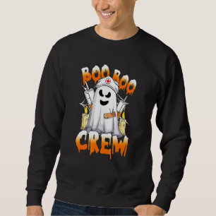 Halloween Boo Boo Besättning Sjuksköterska Spöke M Lång Ärmad Tröja