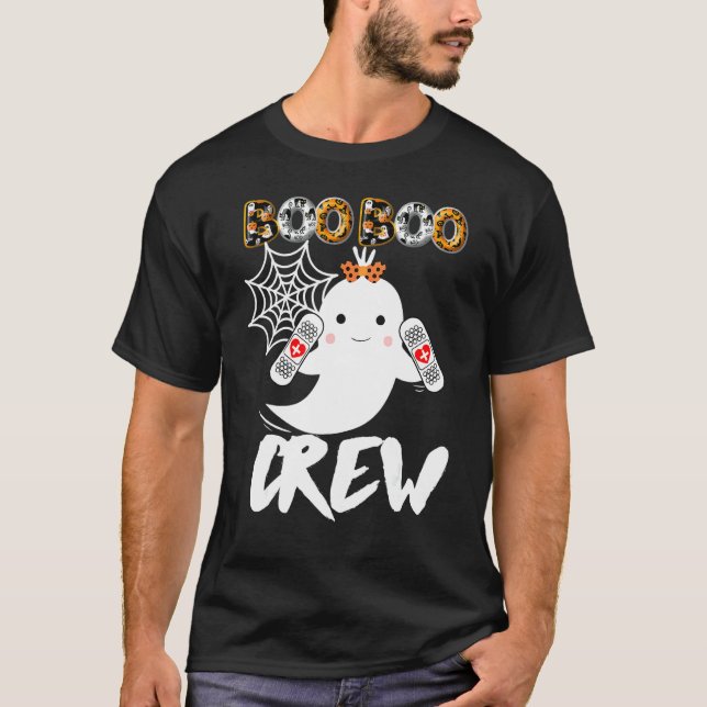 Halloween Boo Boo Crew Ghost Nurse Costume Rn Nurs T Shirt (Framsida)