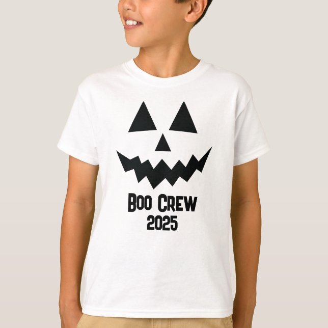 Halloween Boo Crew 2025 jack-o-lantern pumpkin  T Shirt (Framsida)
