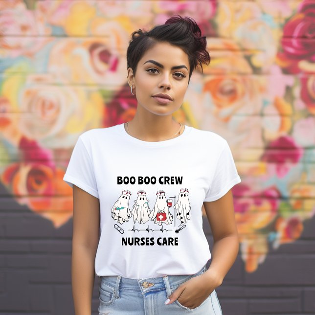 Halloween Boo Crew Ghost Nurse T-Shirt (Skapare uppladdad)