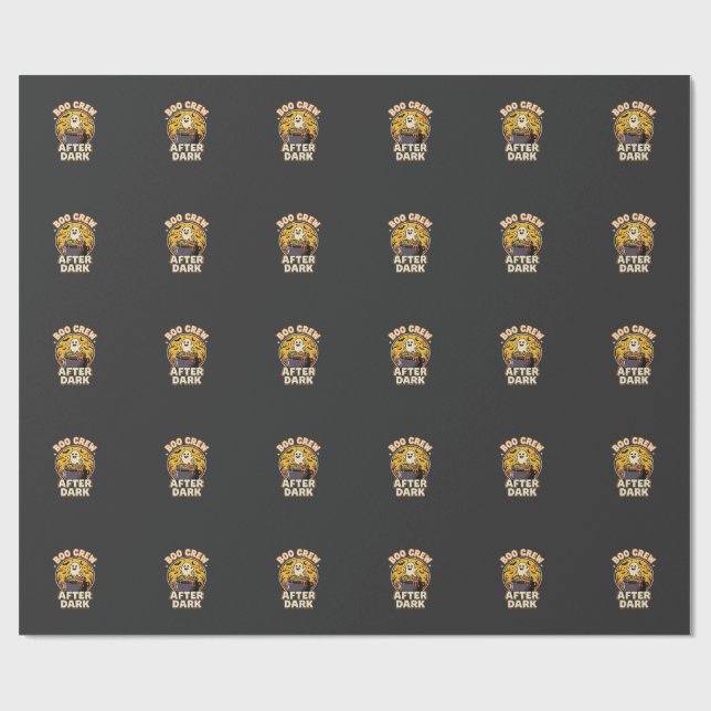 Halloween Boo Crew-märke Presentpapper (Platt)