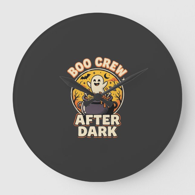 Halloween Boo Crew-märke Stor Klocka (Framsida)