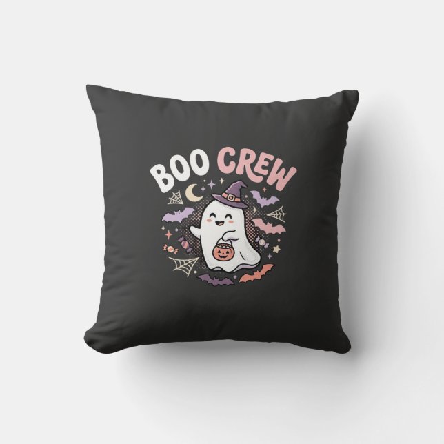 Halloween Boo Crew Spöke Kudde (Framsida)