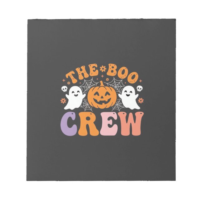 Halloween Boo Crew Spökpumpa Design_1 Anteckningsblock (Framsida)