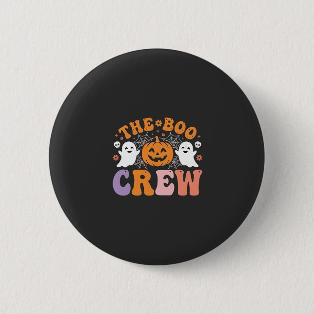 Halloween Boo Crew Spökpumpa Design_1 Knapp (Framsida)
