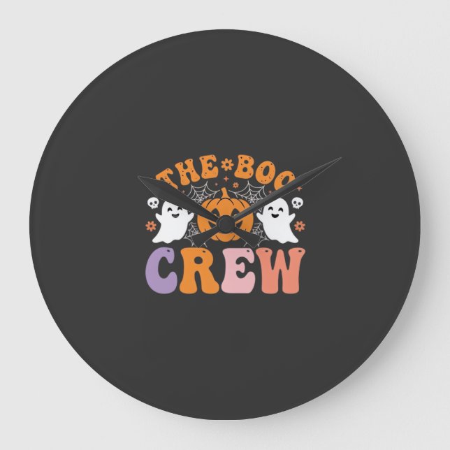 Halloween Boo Crew Spökpumpa Design_1 Stor Klocka (Framsida)