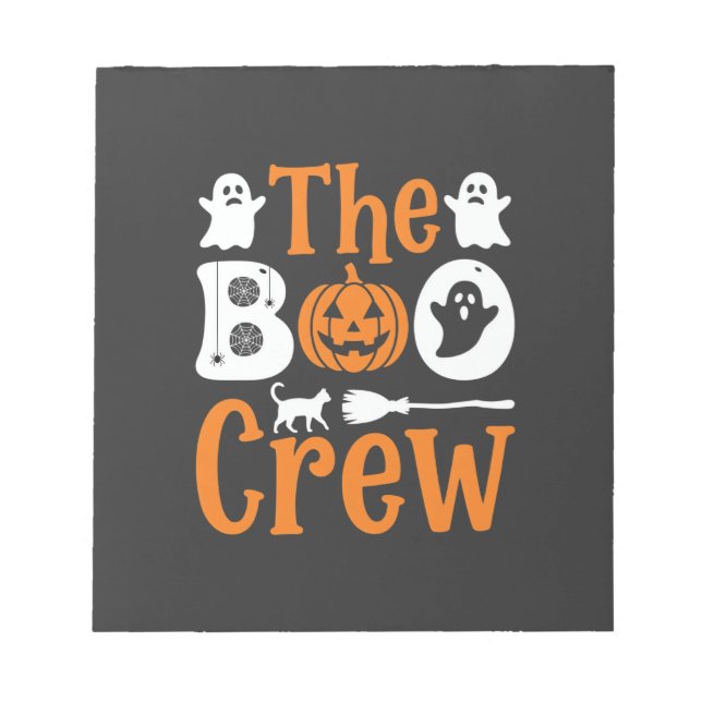 Halloween Boo Crew Spökpumpa Kattdesign Anteckningsblock (Framsida)