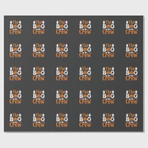 Halloween Boo Crew Spökpumpa Kattdesign Presentpapper