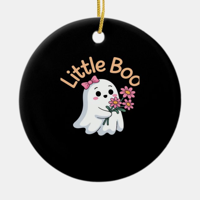 Halloween Boo Cute-familjen Julgransprydnad Keramik (Framsidan)