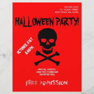 Halloween Boo Dödskalle Fest Annonseringsfolder Reklamblad