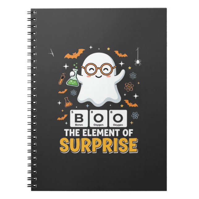 Halloween Boo Element av Överraskning Spökdesign_1 Anteckningsbok (Framsidan)