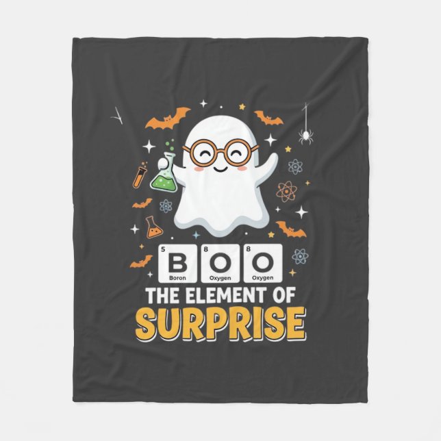 Halloween Boo Element av Överraskning Spökdesign_1 Fleecefilt (Framsidan)