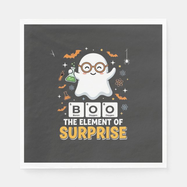 Halloween Boo Element av Överraskning Spökdesign_1 Pappersservett (Framsidan)