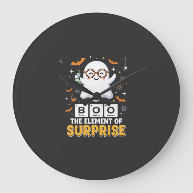 Halloween Boo Element av Överraskning Spökdesign_1 Stor Klocka (Framsida)