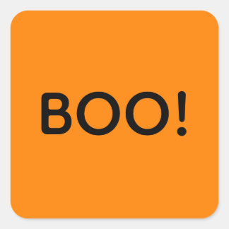 Halloween BOO! Enkel typografi Gift Treat Bag Fyrkantigt Klistermärke