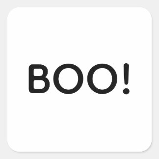 Halloween BOO! Enkel typografi Gift Treat Bag Fyrkantigt Klistermärke