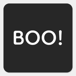 Halloween BOO! Enkel typografi Gift Treat Bag Fyrkantigt Klistermärke