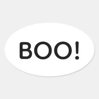 Halloween BOO! Enkel typografi Gift Treat Bag Ovalt Klistermärke
