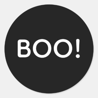 Halloween BOO! Enkel typografi Gift Treat Bag Runt Klistermärke