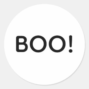Halloween BOO! Enkel typografi Gift Treat Bag Runt Klistermärke