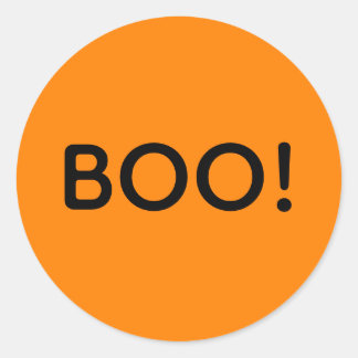 Halloween BOO! Enkel typografi Gift Treat Bag Runt Klistermärke