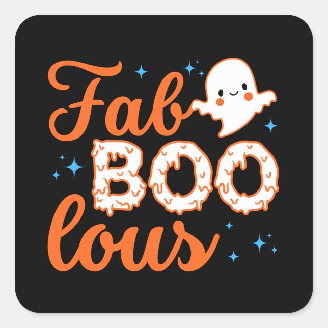 Halloween Boo Funny Fyrkantigt Klistermärke (Framsida)
