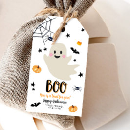 Halloween Boo Ghost Bus eller godis Birthday Presentetikett