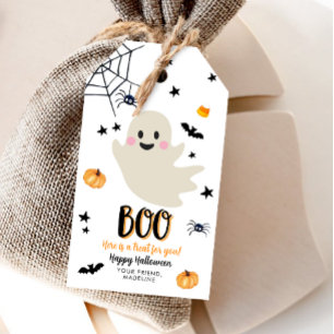 Halloween Boo Ghost Bus eller godis Birthday Presentetikett